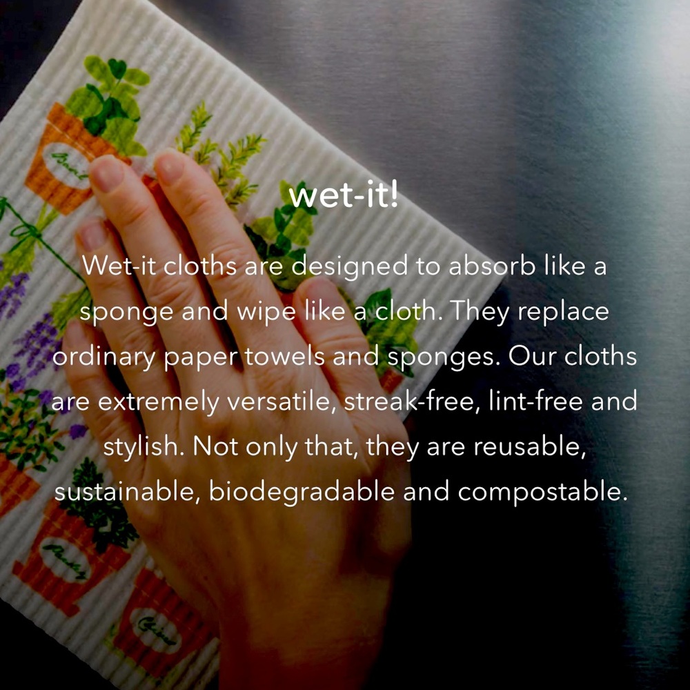 The AUTHENTIC Swedish “Wet-it” cloth. Be GREEN!